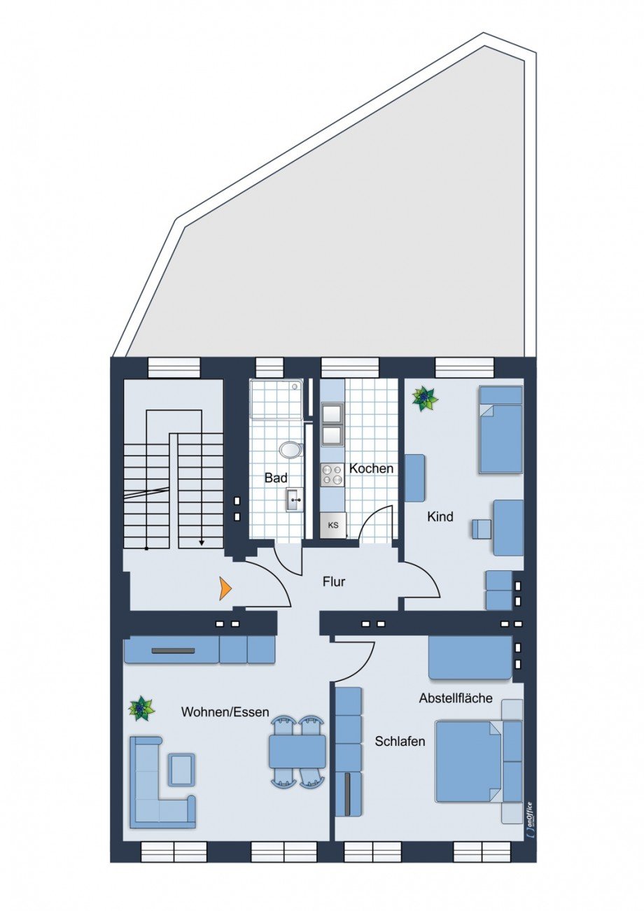 Grundriss 4.OG Mehrfamilienhaus K�ln