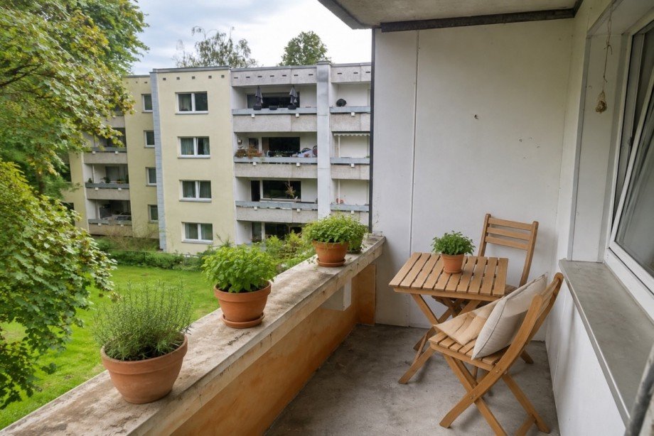 Balkon-Ausblick Etagenwohnung D�sseldorf