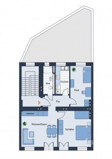 Grundriss 1.OG +++ GELEGENHEIT in der Altstadt +++ Nach Kernsanierung mit Souterrain und Maisonette