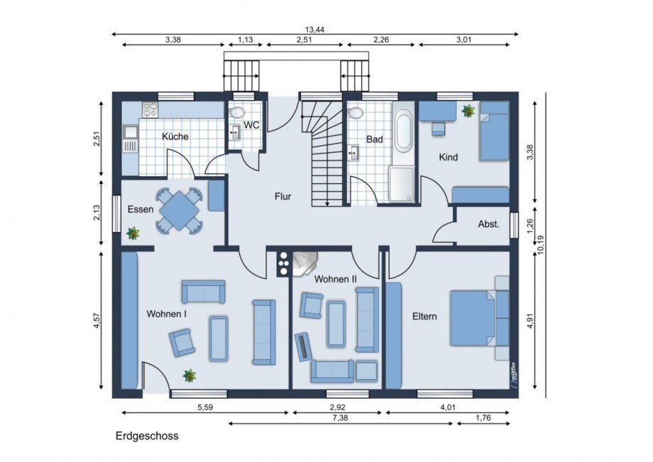 Grundriss EG Einfamilienhaus Wittingen / Boitzenhagen