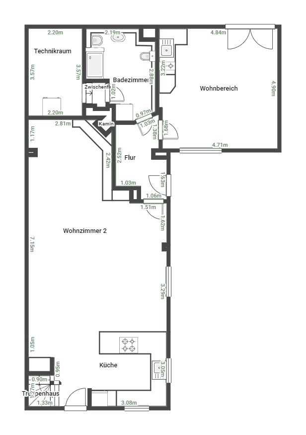 Grundriss_EG Etagenwohnung D�sseldorf - Unterrath
