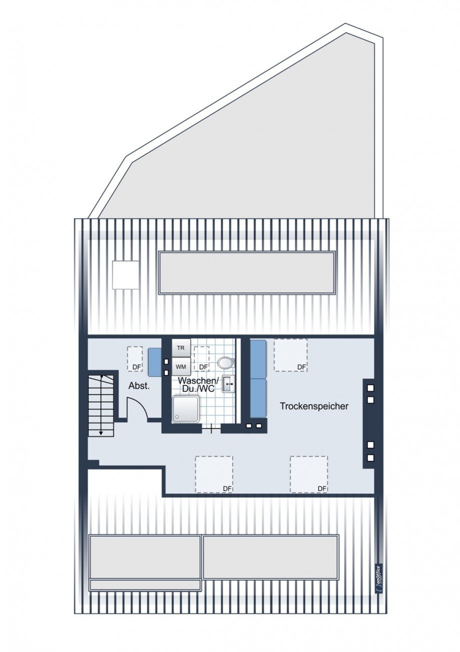 Grundriss Studio/Spitzboden Mehrfamilienhaus K�ln