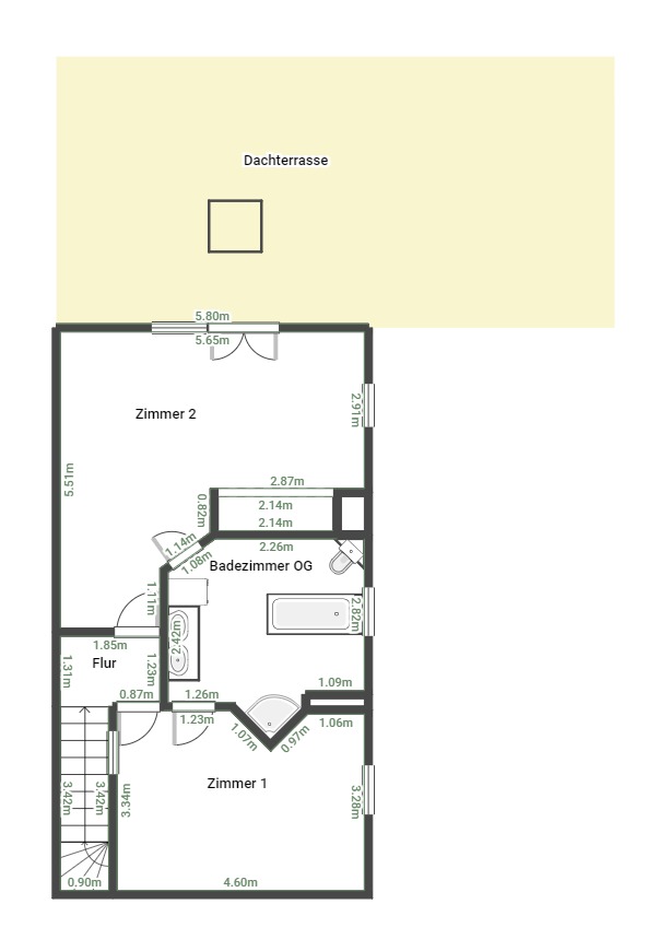 Grundriss_DG Etagenwohnung D�sseldorf - Unterrath