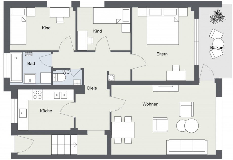 Kieler Kamp - Etage 1 - 2D Floor Plan Etagenwohnung Preetz