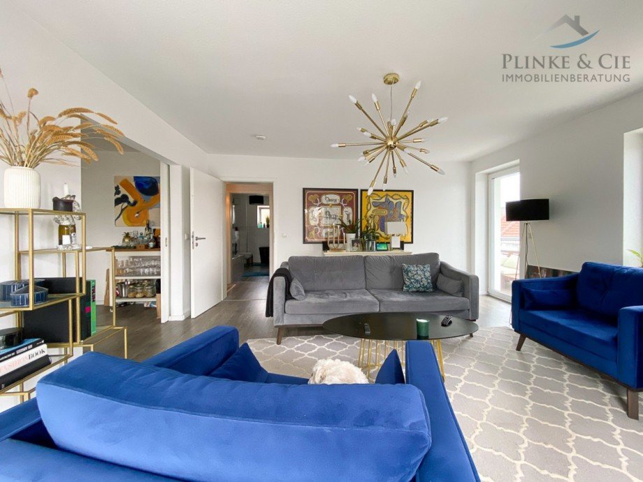 Wohnzimmer mit Balkonen Etagenwohnung Timmendorfer Strand