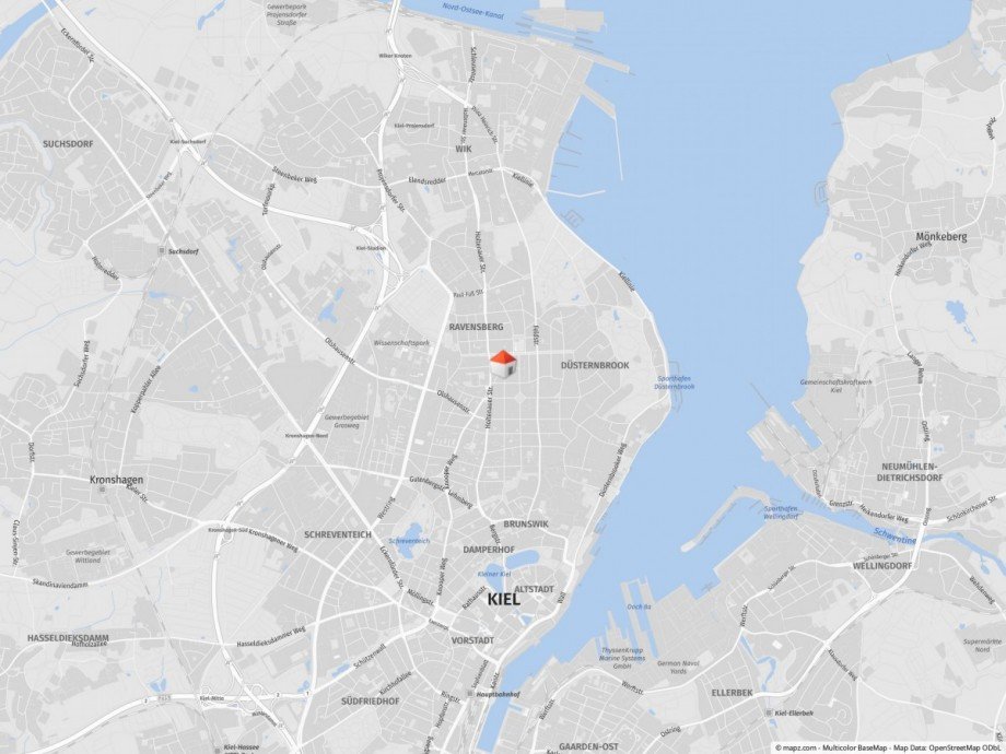 Markokarte Kiel Etagenwohnung Kiel / Bl�cherplatz