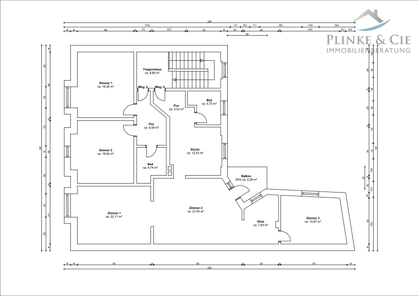 Grundriss - DG Mehrfamilienhaus Schwerin