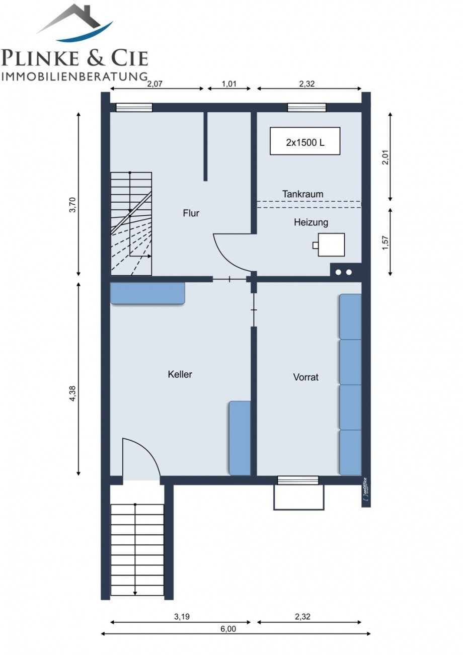 Grundriss KG Reihenmittelhaus Hamb�hren