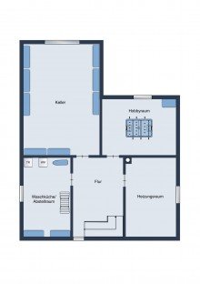Grundriss Keller modernisierter Familienbungalow mit gro�em Grundst�ck ||�zwischen NMS und Bad Bramstedt