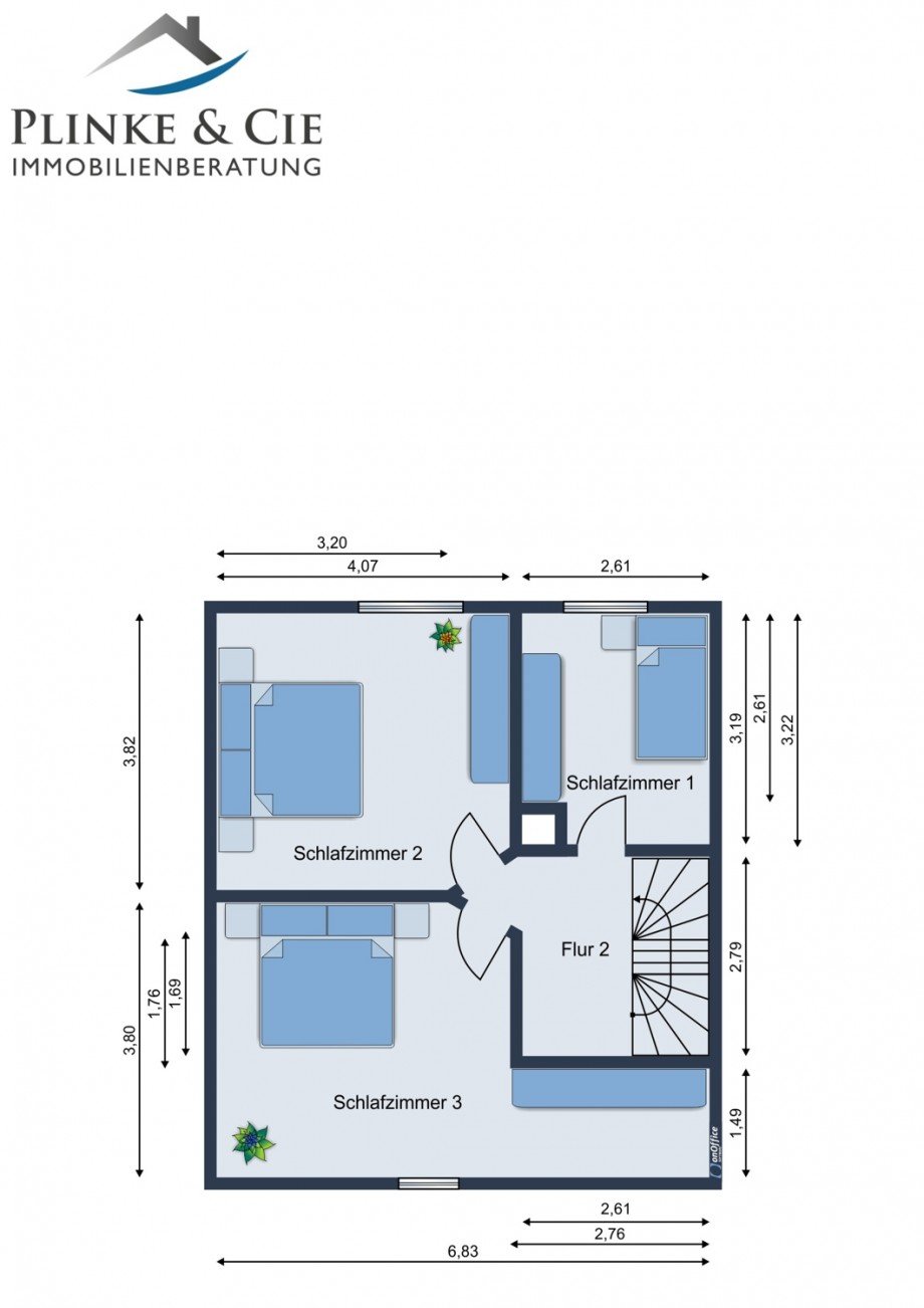 Grundriss DG Reihenmittelhaus Kiel / Holtenau