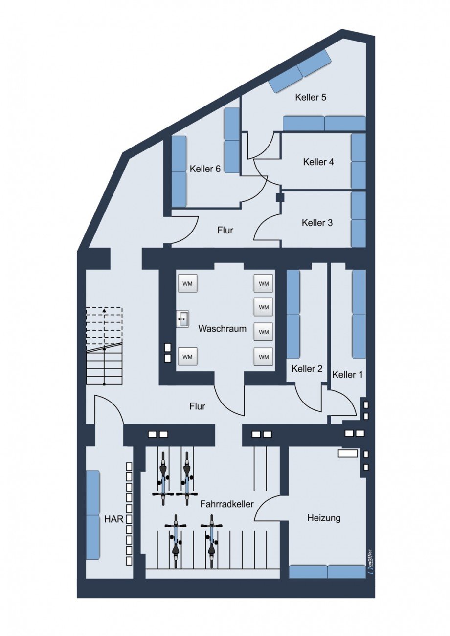 Grundriss KG Mehrfamilienhaus K�ln