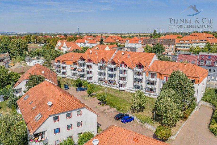 Luftbild Wohnkomplex Etagenwohnung Aschersleben