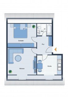 Grundriss +++ gepflegte DG-Wohnung+++ f�r Eigennutzung oder Kapitalanleger | sofort frei