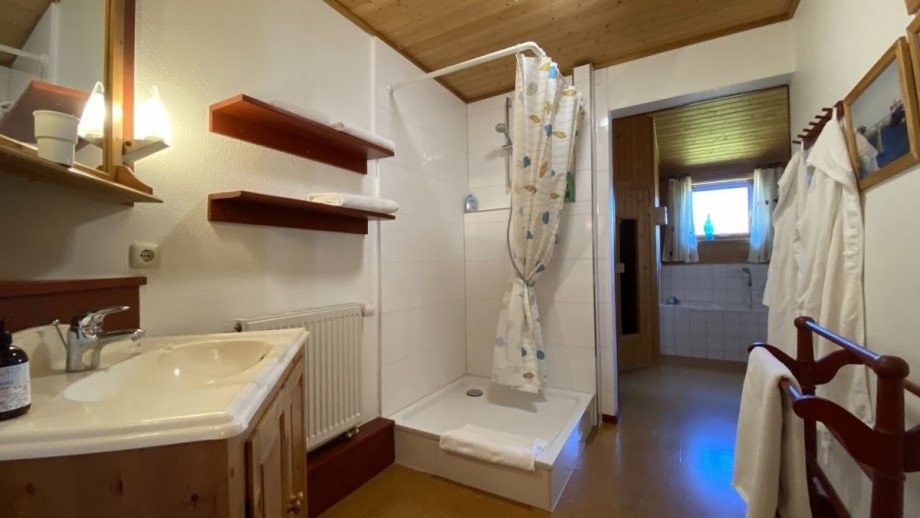 Duschbad mit Sauna Einfamilienhaus Fargau-Pratjau