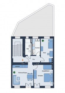Grundriss 2.OG +++ GELEGENHEIT in der Altstadt +++ Nach Kernsanierung mit Souterrain und Maisonette
