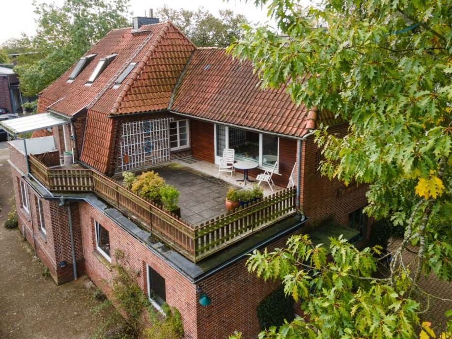 Luftbild Dachterrasse Zweifamilienhaus Bad Bramstedt